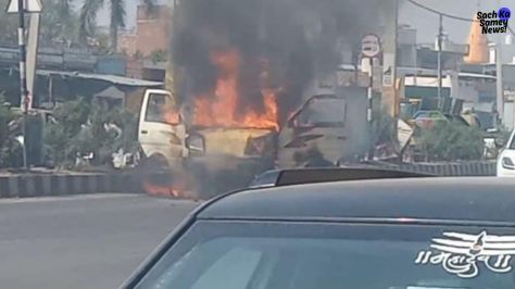 karnal car fire news
