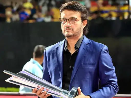 Saurav Ganguli entry with trophy