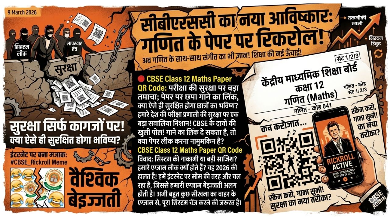 CBSE Class 12 Maths Paper QR Code: परीक्षा की सुरक्षा पर बड़ा तमाचा; पेपर पर छपा गाने का लिंक, क्या ऐसे ही सुरक्षित होगा छात्रों का भविष्य?