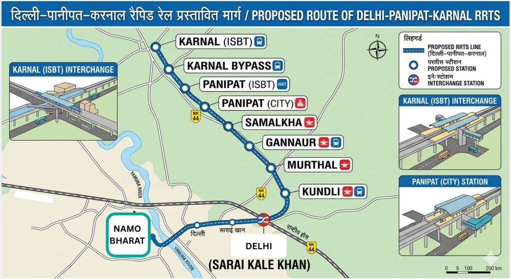  इस रूट पर कुल 17 स्टेशन प्रस्तावित हैं, जिनमें से मुख्य स्टेशन 
