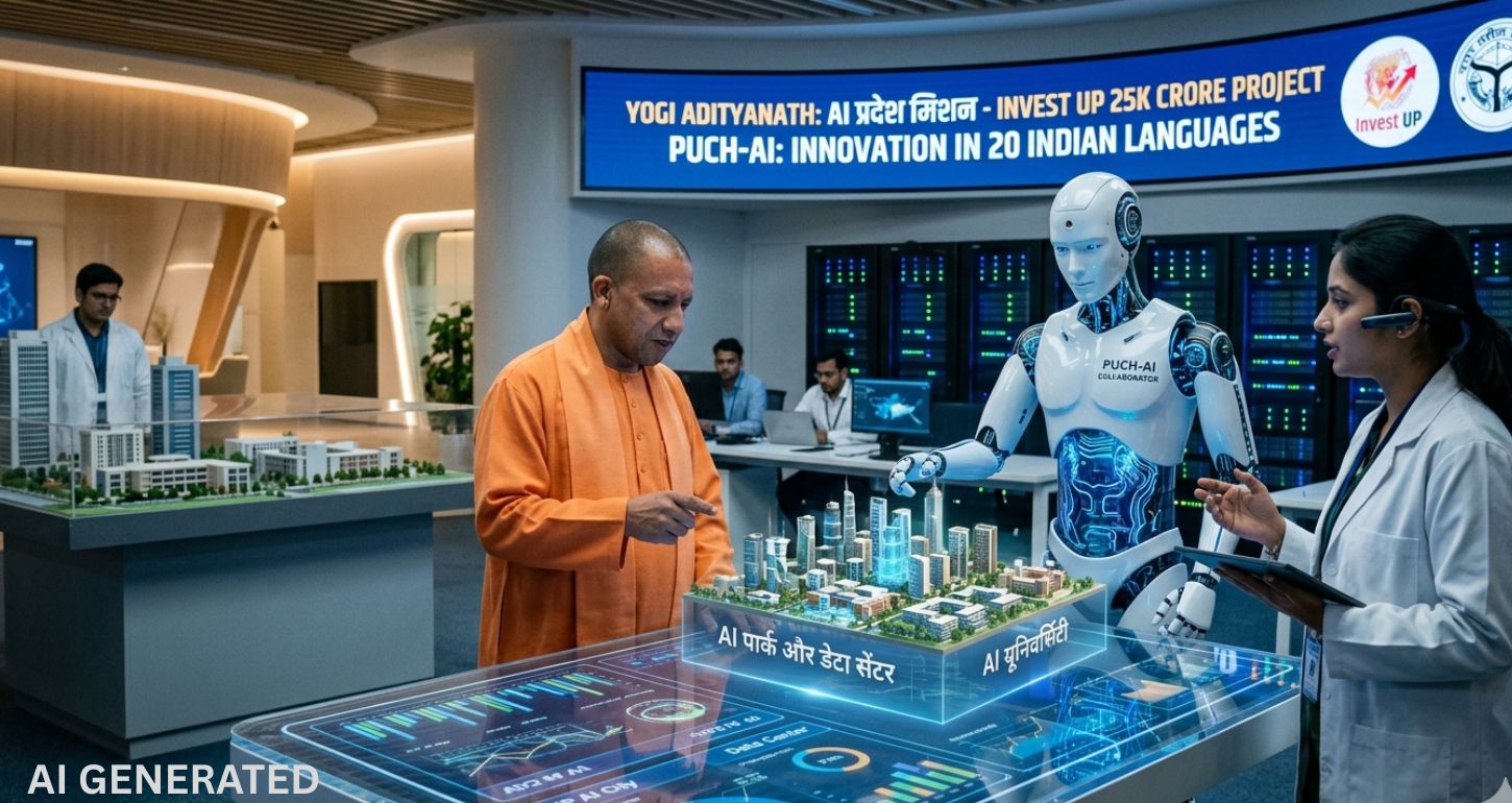 Invest UP AI Deal Controversy: 25 हजार करोड़ का निवेश या सिर्फ कागजी सपना? ₹50 लाख टर्नओवर वाली कंपनी ‘Puch-AI’ के साथ डील पर उठे गंभीर सवाल
