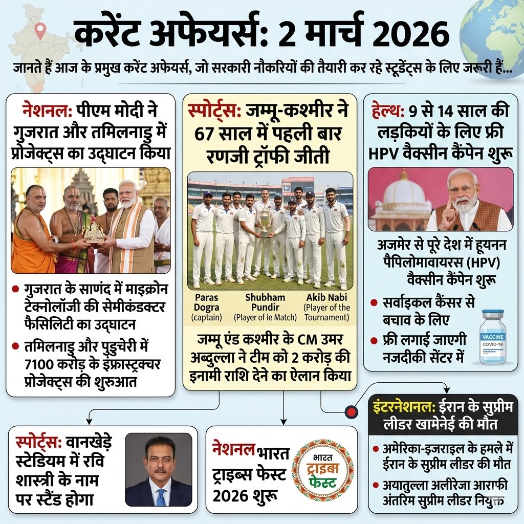 2 march current affairs 2026