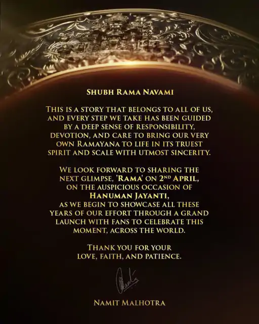 नमित मल्होत्रा सोशल मीडिया post