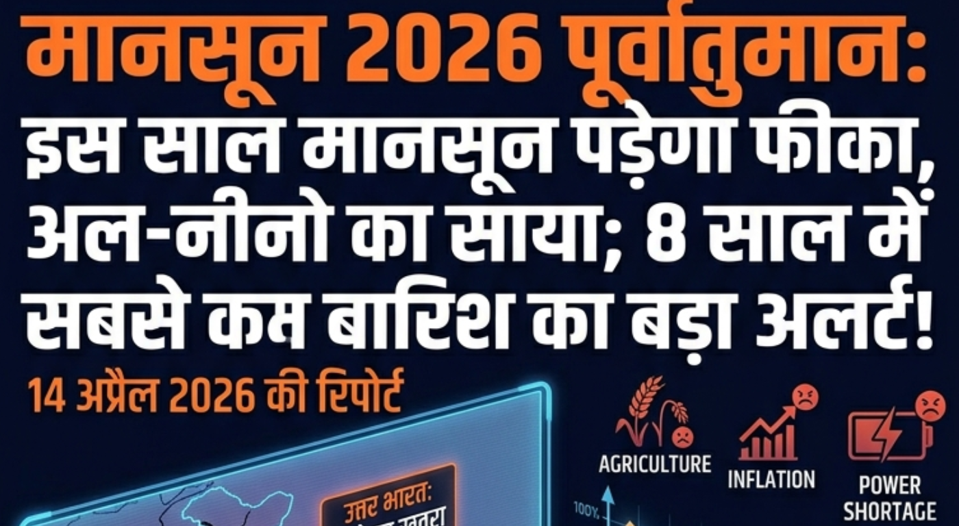 Monsoon 2026 Forecast: इस साल मानसून पड़ेगा फीका, अल-नीनो का साया; 8 साल में सबसे कम बारिश का बड़ा अलर्ट!